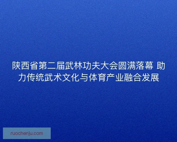 陕西省第二届武林功夫大会圆满落幕 助力传统武术文化与体育产业融合发展